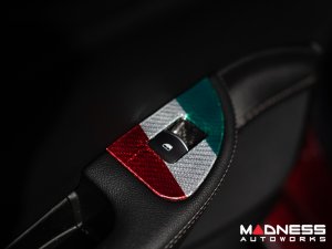Alfa Romeo Giulia Door Trim - Window Switch Trim Kit - Carbon Fiber - Italian Theme - Feroce Carbon